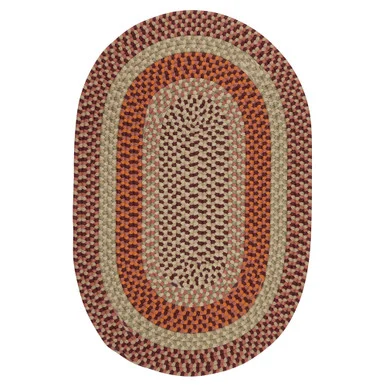8′ x 11′ Red and Gray All Purpose Handcrafted Reversible Oval Outdoor Area Throw Rug