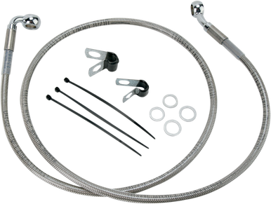 DRAG SPECIALTIES Brake Line - Front - +8" - Stainless Steel 640112-8