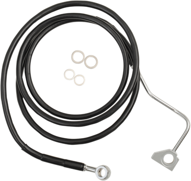 DRAG SPECIALTIES Brake Line - Front - Black - +2" with ABS 614220-2BLK