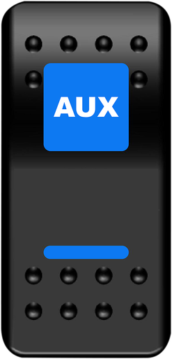 MOOSE UTILITY Rocker Switch - Auxilary Power - Blue AUX-PWR
