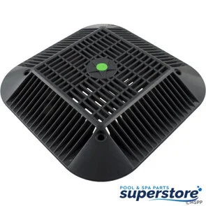 883612034324 AquaStar Pool Products Main Drain Grate, 14″ x 14″ Square, Retro to 9″ x 9″, Dk Gry R914105