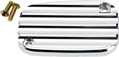 JOKER MACHINE Master Cylinder Cover - Brake - Front - Finned - Chrome 08-002C