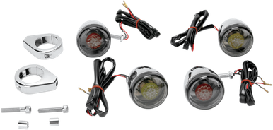 DRAG SPECIALTIES Turn Signal Kit - Red/Smoke 12-0212