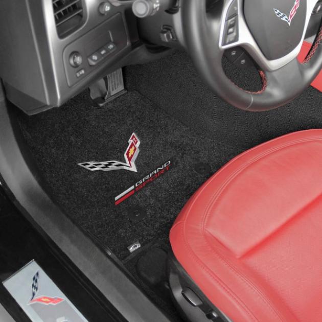 Lloyd Mats, Grey Floor Mats, Grand Sport + Flags Double Logo | 600304 Corvette Stingray Only 2014-2017