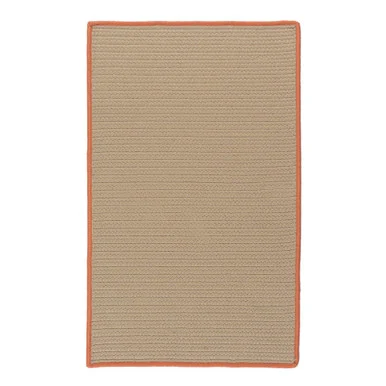 9′ x 11′ Tan and Orange All Purpose Handcrafted Reversible Rectangular Outdoor Area Throw Rug