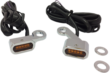 DRAG SPECIALTIES LED Handlebar Marker Lights - XL - Chrome/Amber L22-0231CAENU