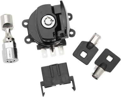 DRAG SPECIALTIES Side Hinge Ignition Switch with Fork Lock - Gloss Black 21-0209GBK