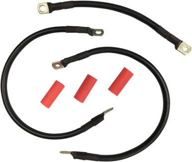 DRAG SPECIALTIES Black Battery Cable Set - '65-'84 FL E25-0091B-T6