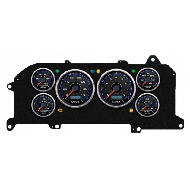Mustang - New Vintage USA CFR Blueline Series Kit - 6 Gauge Package, 1987-1993 - Programmmable Speedometer MPH