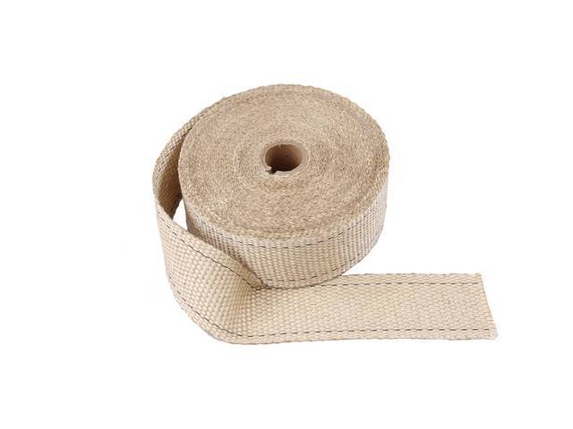 Exhaust Wrap, Tan, 2 Inch x 50 Foot roll, improves horsepower while adding durability and heat retention, withstands 1200 degrees of direct heat