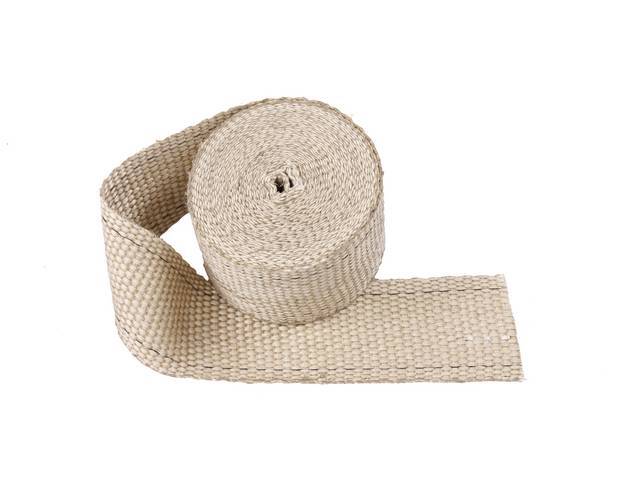 Exhaust Wrap, Tan, 2 Inch x 15 Foot roll, improves horsepower while adding durability and heat retention, withstands 1200 degrees of direct heat