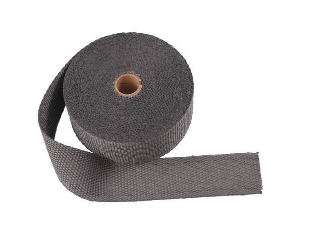 Exhaust Wrap, Black, 2 Inch x 50 Foot roll, improves horsepower while adding durability and heat retention, withstands 1200 degrees of direct heat