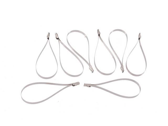 Locking Ties, Stainless steel, 8 Inch long w/ 2 Inch diameter bundle, (8) per pack