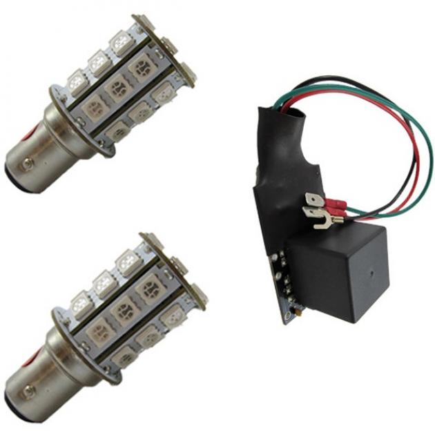 Mustang LED Front Turn Lamps, Double-Rate, Amber, 1964-1973
