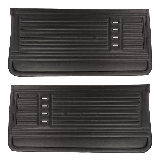 PUI Interiors 1967 Chevrolet Chevelle Black Pre-Assembled Gold Edition Front Door Panels PDO230