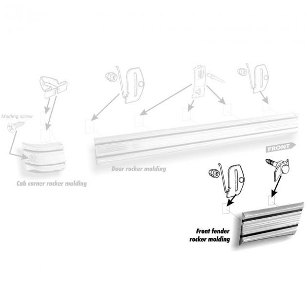 Dennis Carpenter Front Fender Lower Rocker Molding - Right - 1973-79 Ford Truck D3TZ-16003-D