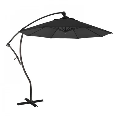 9ft Outdoor Bayside Series Cantilever Patio Umbrella: Crank Lift, Black