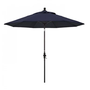 9ft Outdoor Sun Master Series Patio Umbrella: Crank Lift, Navy Blue