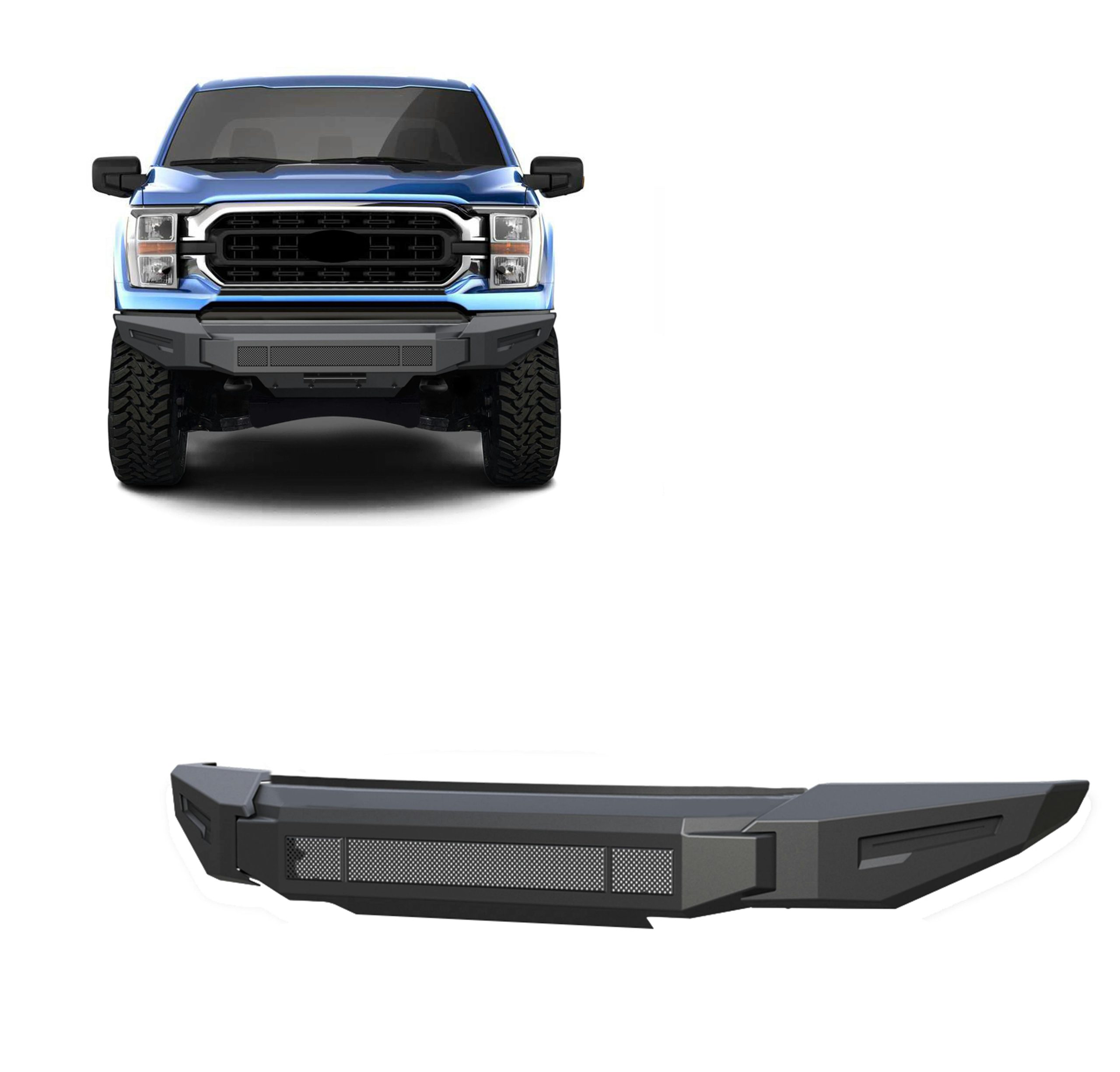 Black Horse Off Road AFB-F121-BU Armour II Heavy Duty Modular Front Bumper-Bumper Only