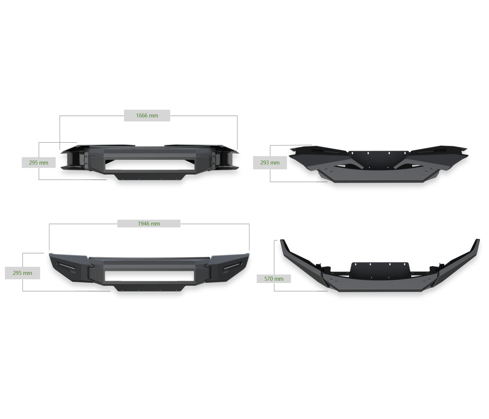 Black Horse Off Road AFB-RA16 Armour II Heavy Duty Front Bumper