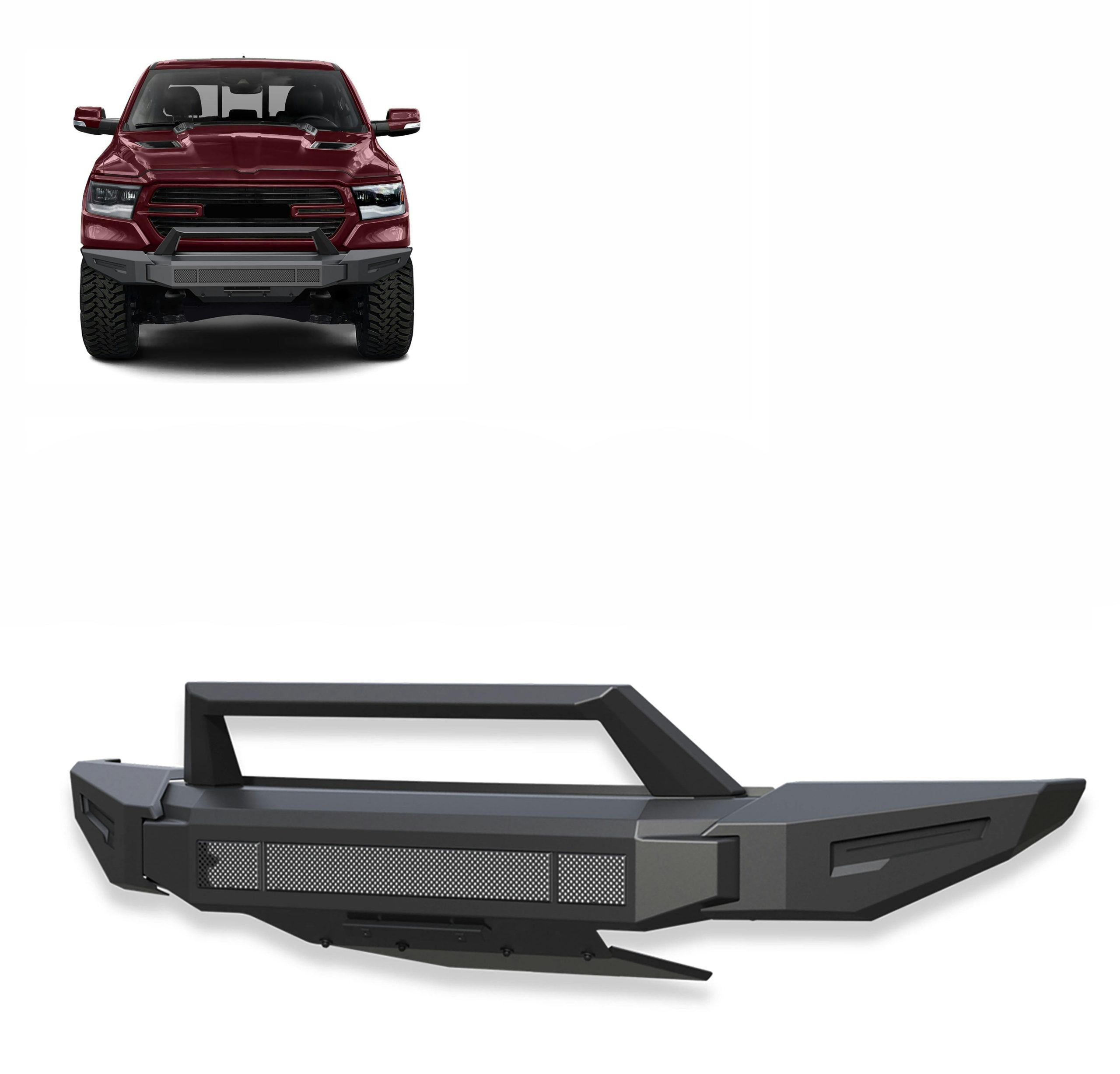 Black Horse Off Road AFB-RA20 Armour II Heavy Duty Modular Front Bumper