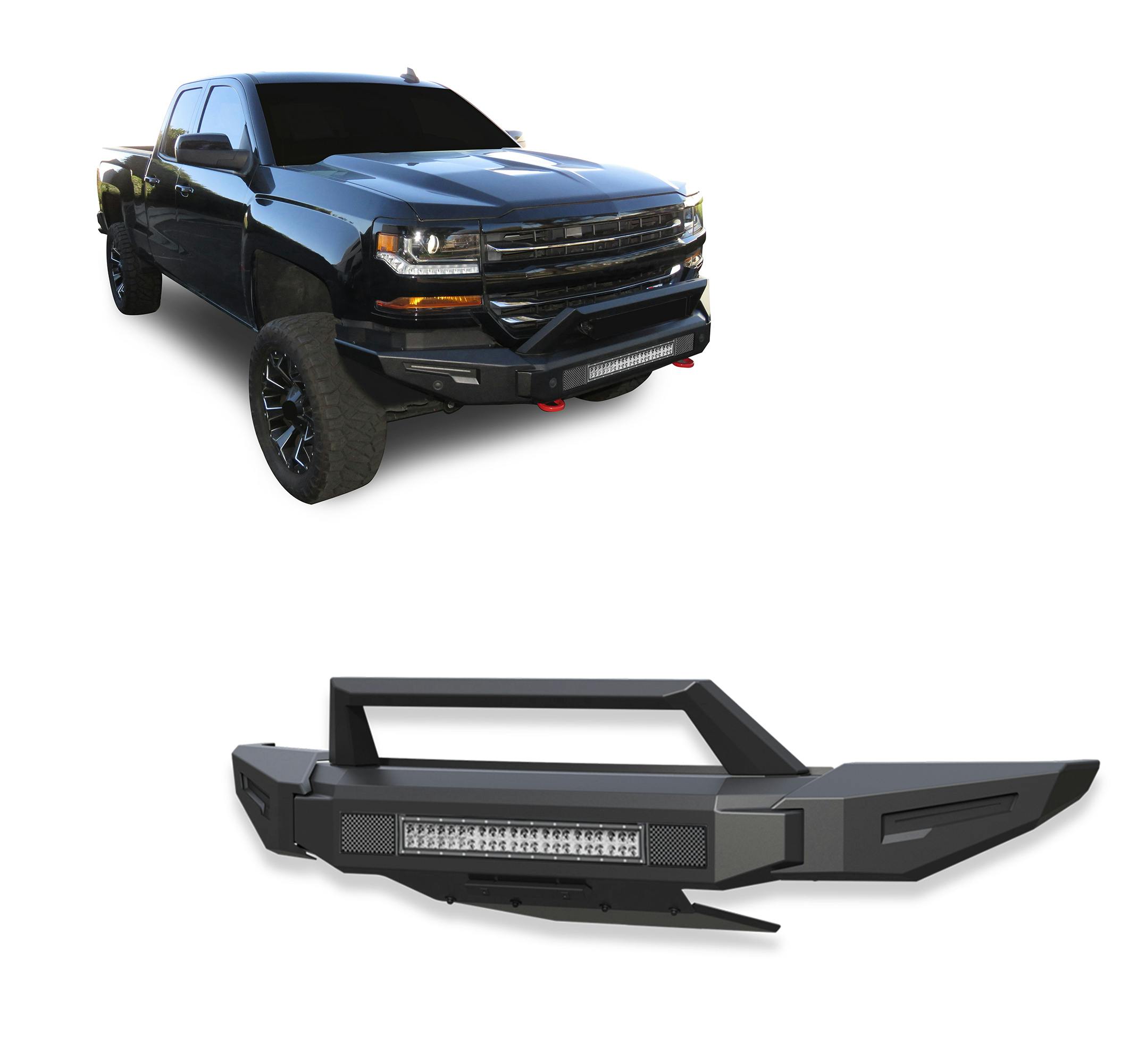 Black Horse Off Road AFB-SI17-K1 Armour II Heavy Duty Modular Front Bumper Kit
