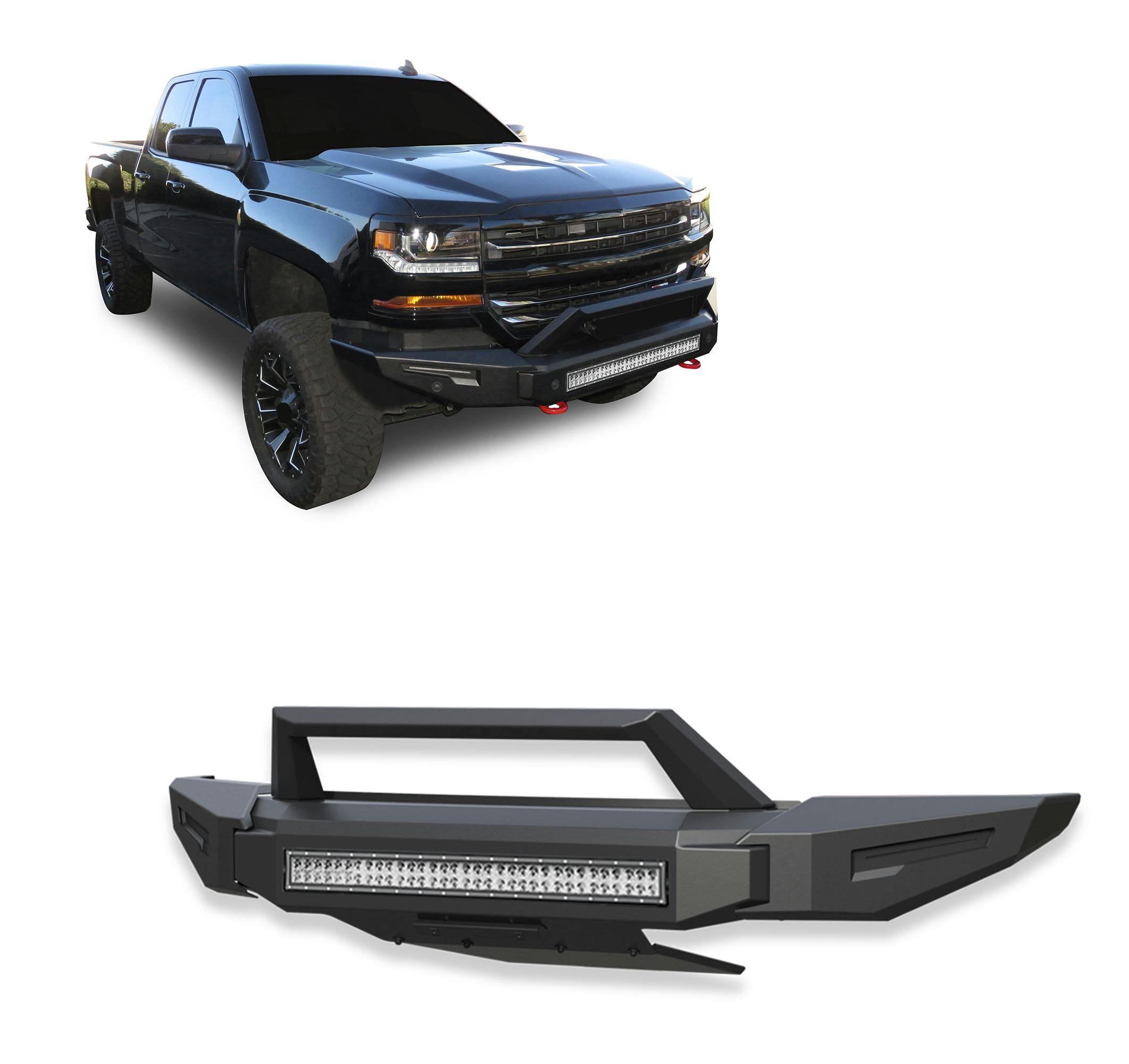 Black Horse Off Road AFB-SI17-K2 Armour II Heavy Duty Modular Front Bumper Kit