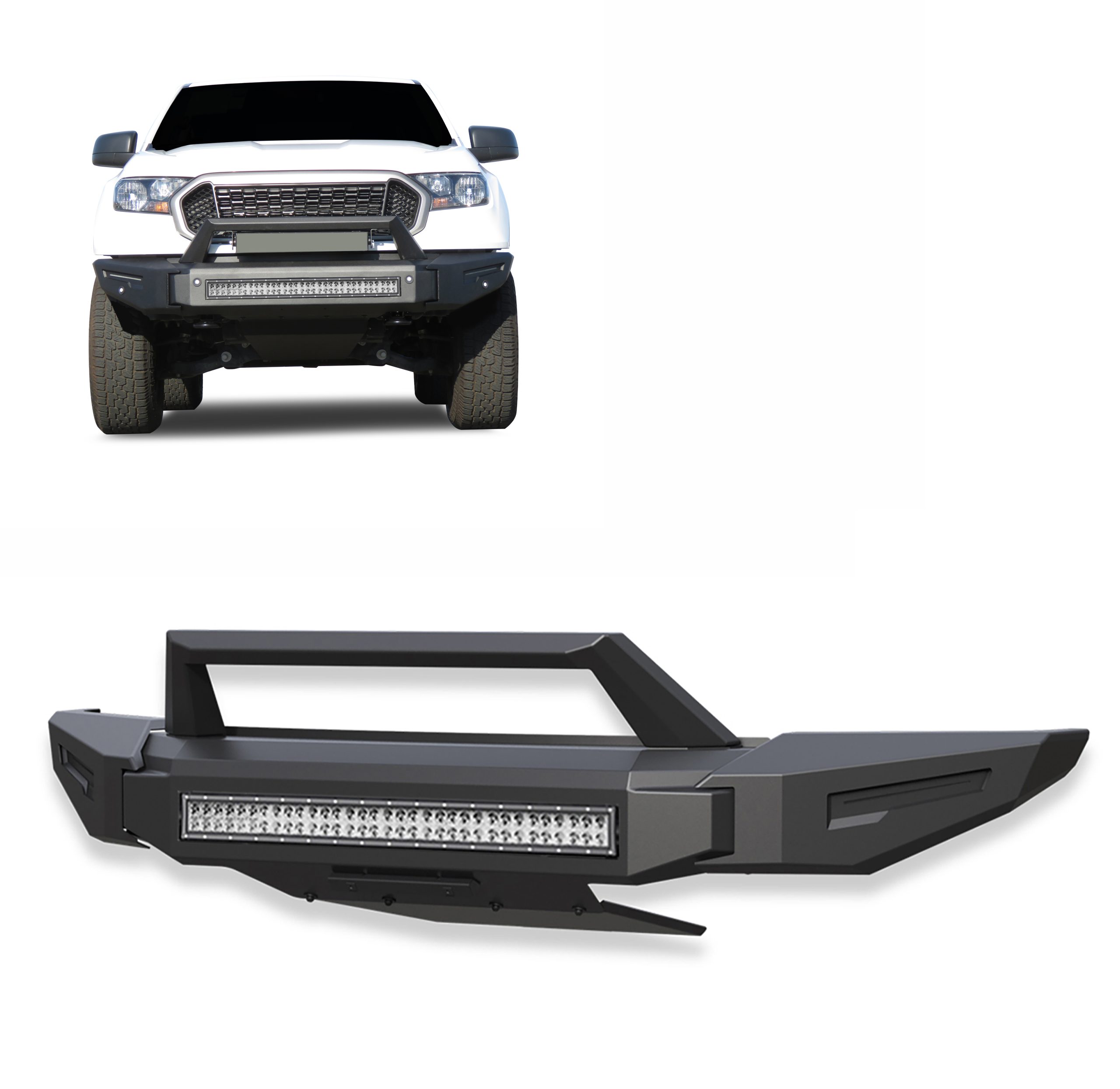 Black Horse Off Road AFB-SI23-K2 Armour II Heavy Duty Modular Front Bumper Kit