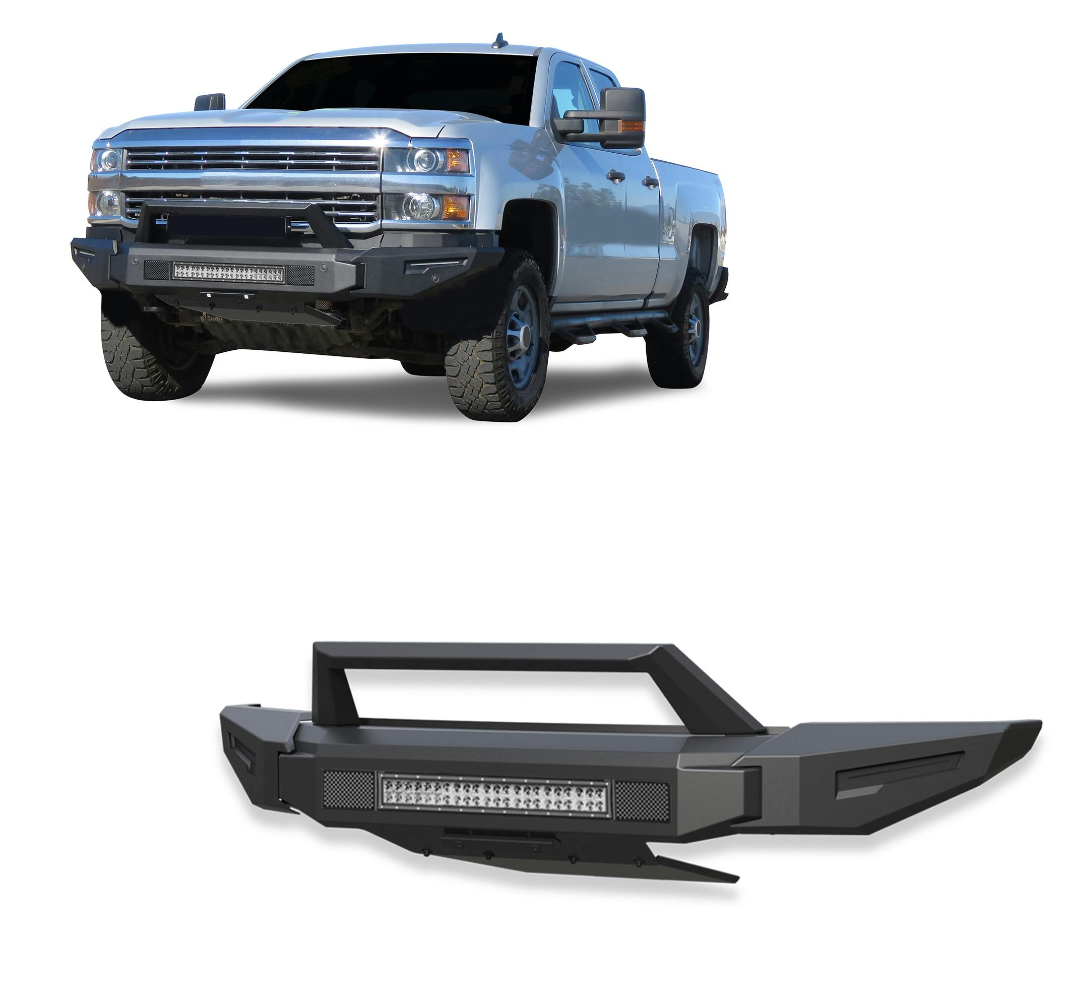 Black Horse Off Road AFB-SI35-K1 Armour II Heavy Duty Modular Front Bumper Kit