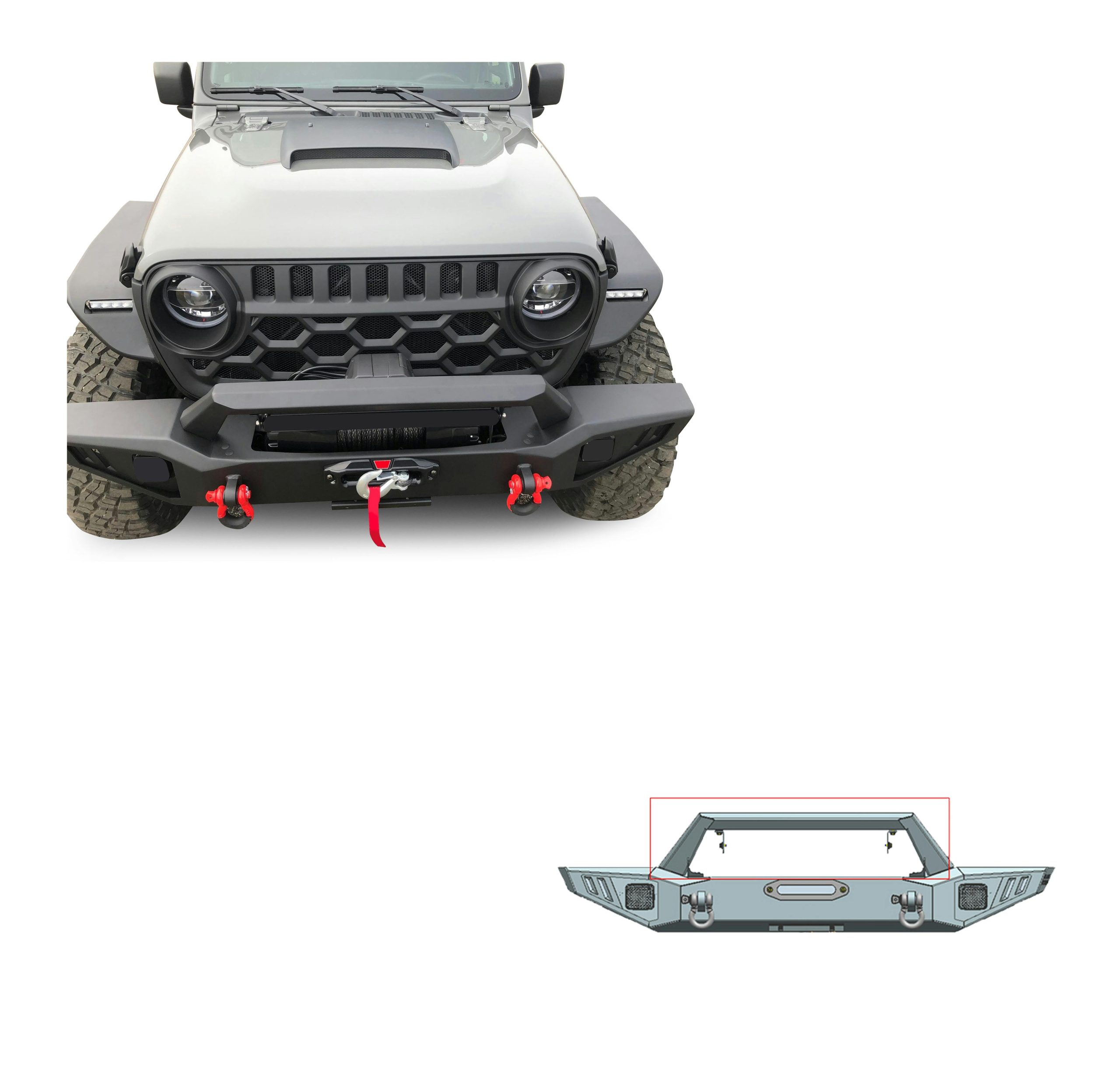 Black Horse Off Road AFB-WR19 Armour Heavy Duty Front Bumper