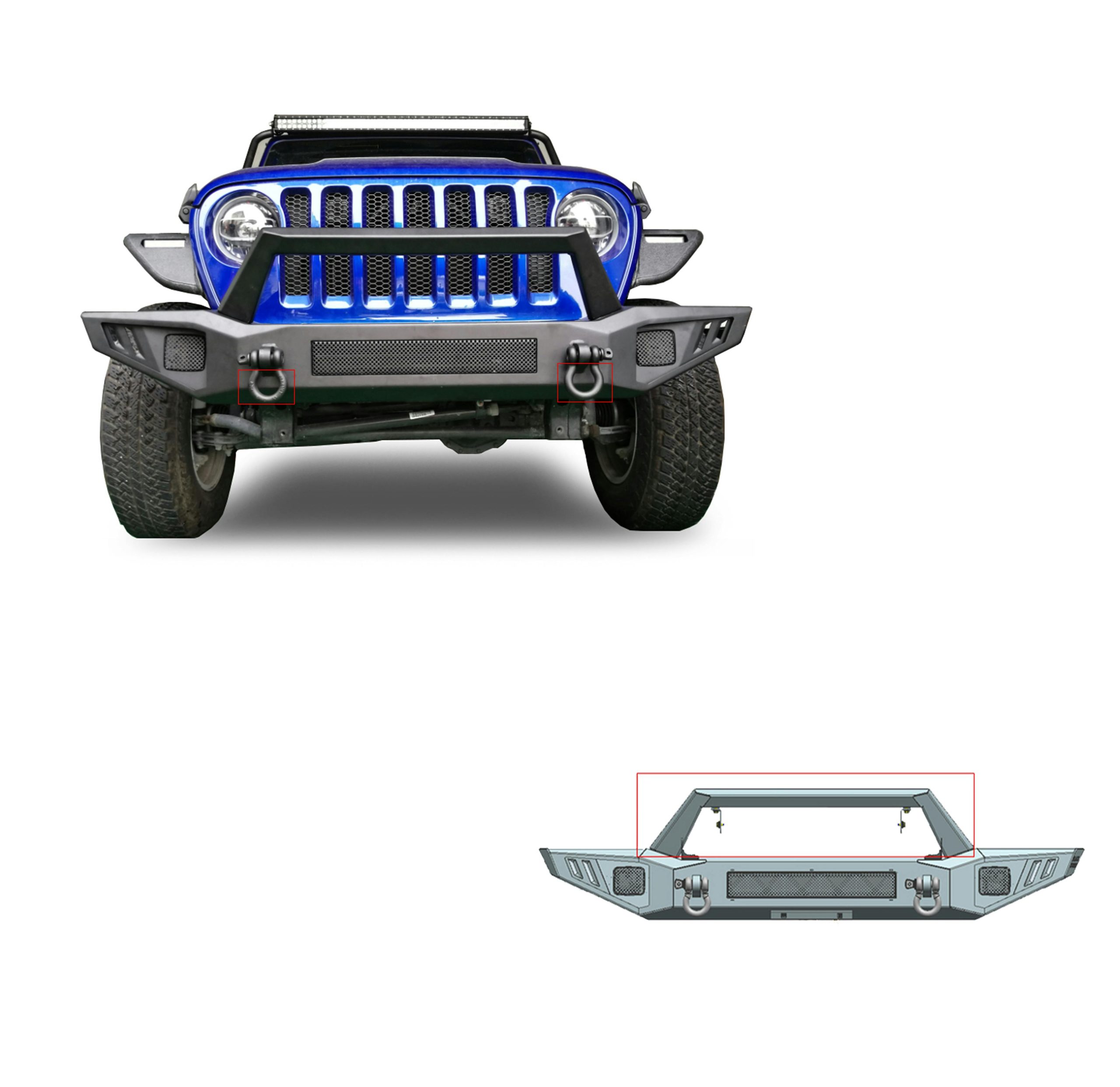 Black Horse Off Road AFB-WR20 Armour Heavy Duty Front Bumper
