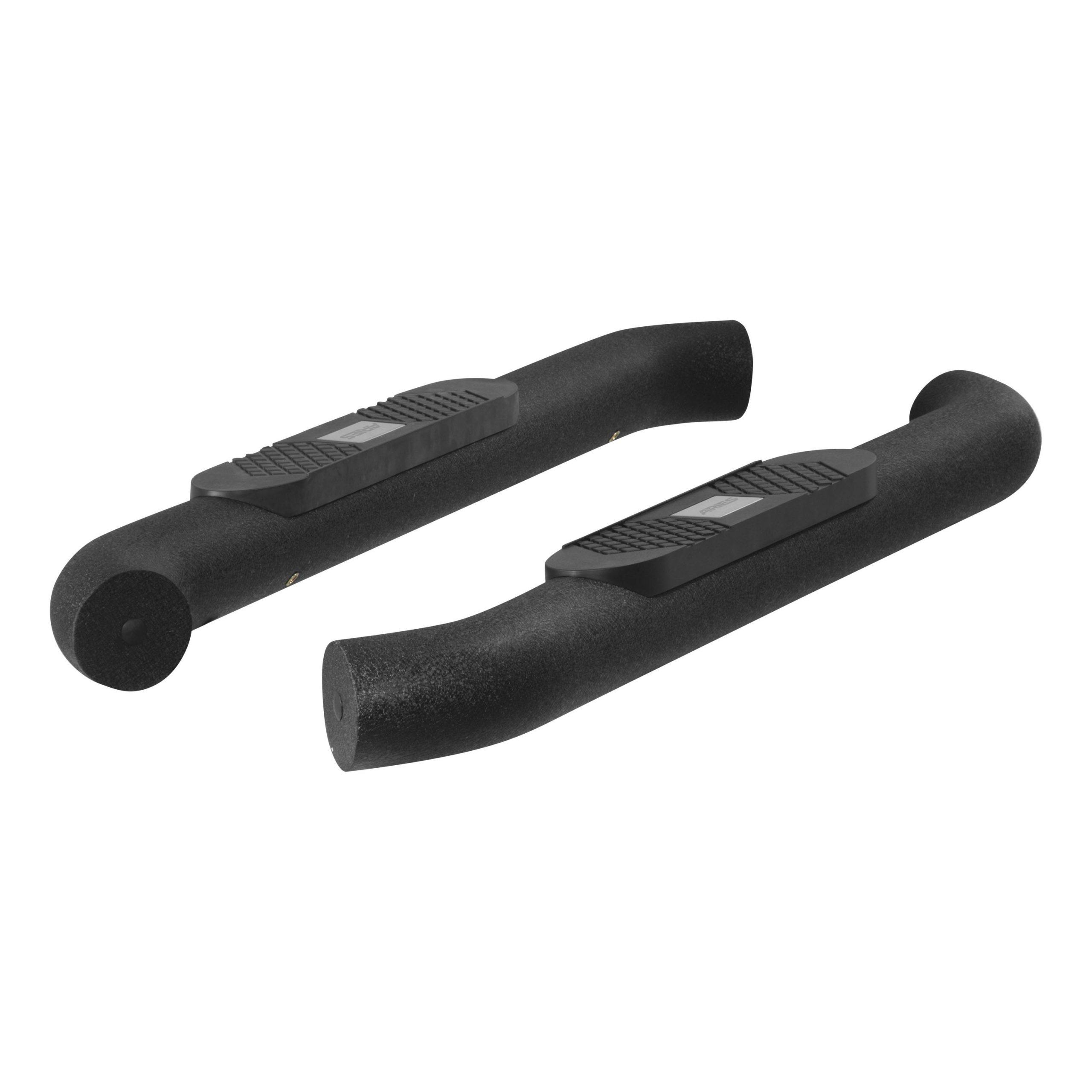 ARIES AL231008 Big Step 4in. Black Aluminum Round Side Bars; Select Jeep Wrangler JK