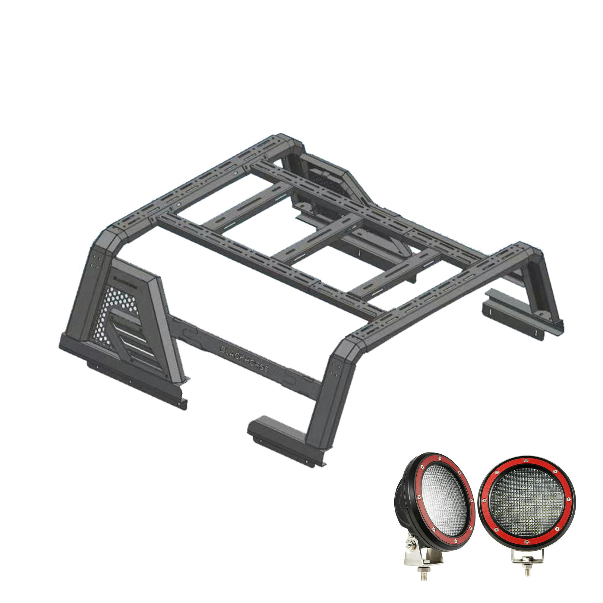 Black Horse Off Road AR2-01BOV1-PLFR Armour II Roll Bar W/ Armour II Overland Kit