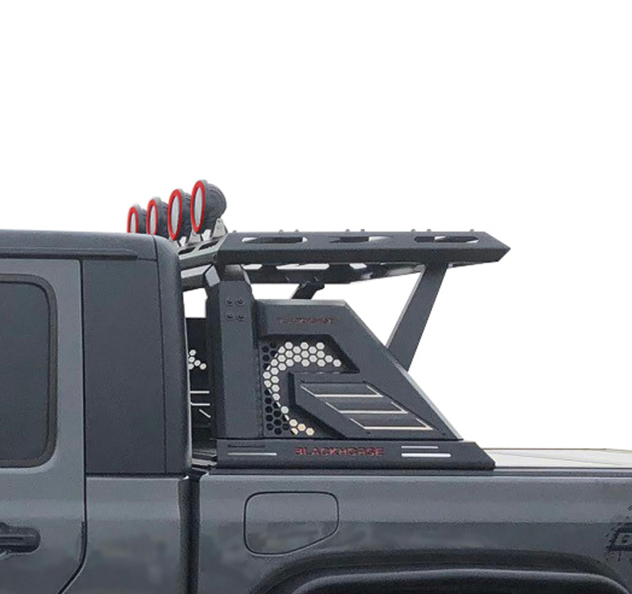 Black Horse Off Road AR2-04BA3-PLFR Armour II Roll Bar W/Basket Kit
