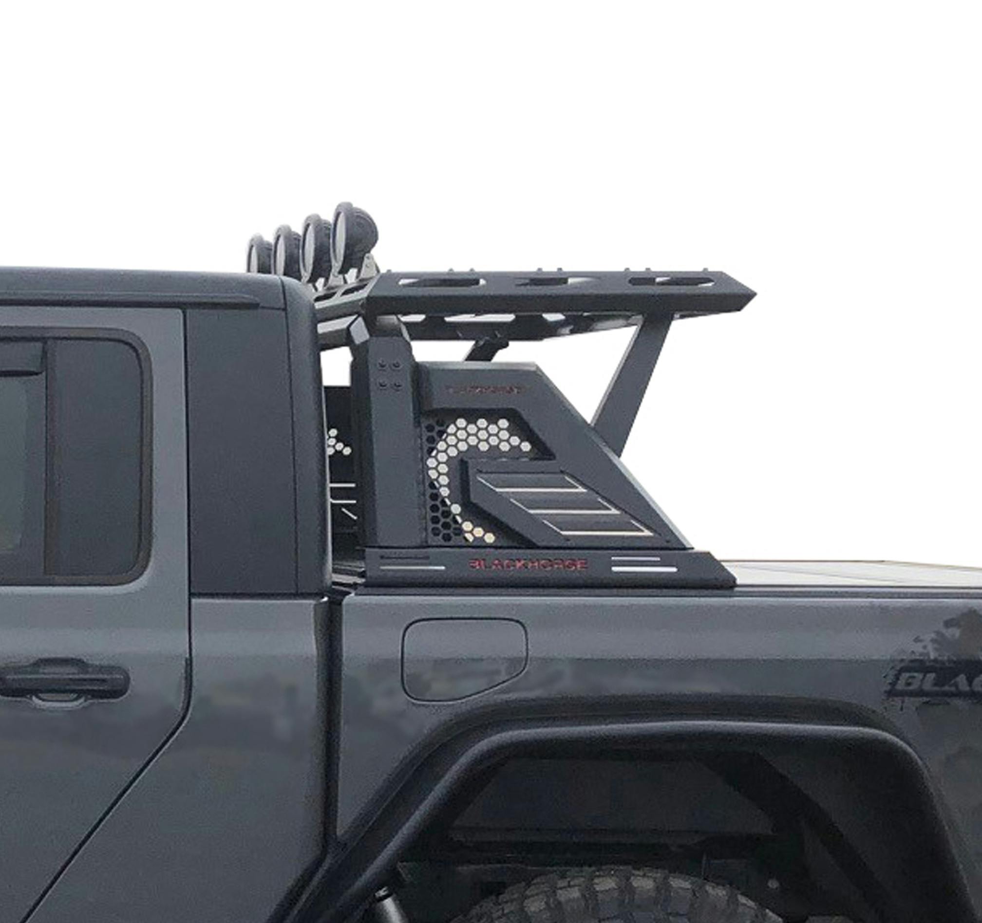 Black Horse Off Road AR2-05BA3-PLFB Armour II Roll Bar W/Basket Kit