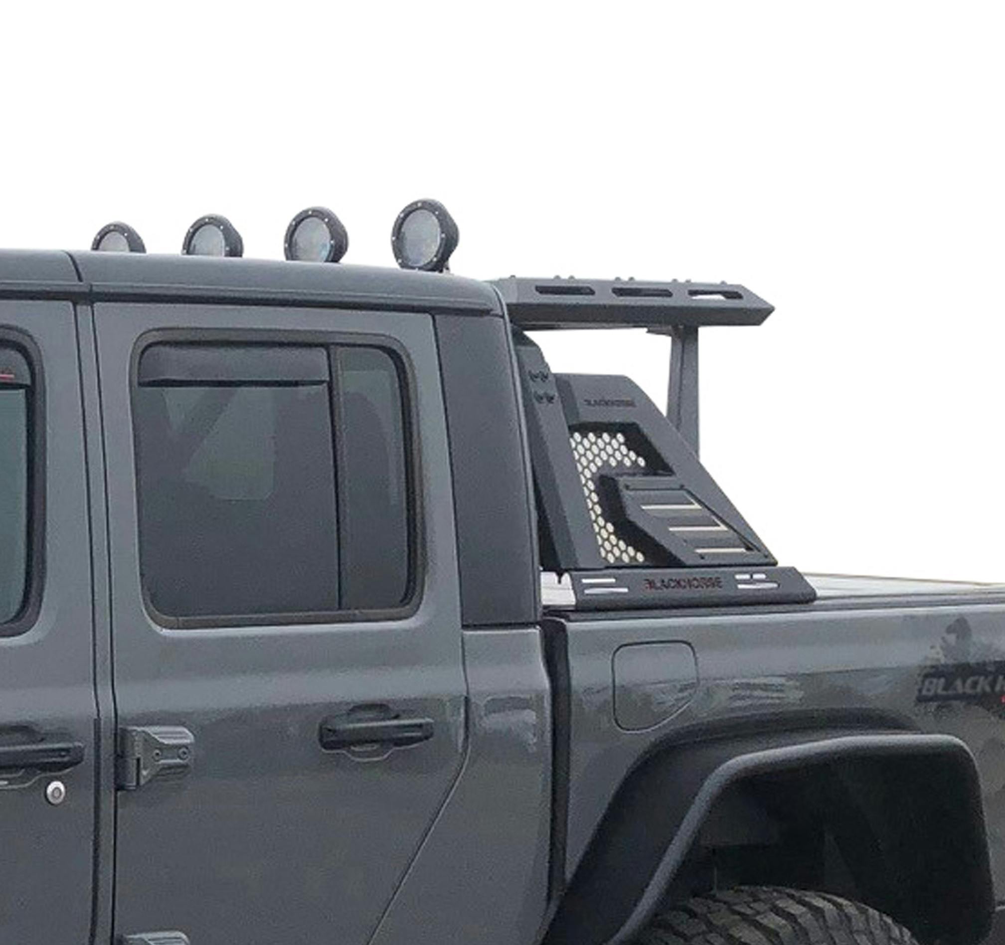 Black Horse Off Road AR2-07BA3-PLFB Armour II Roll Bar W/Basket Kit