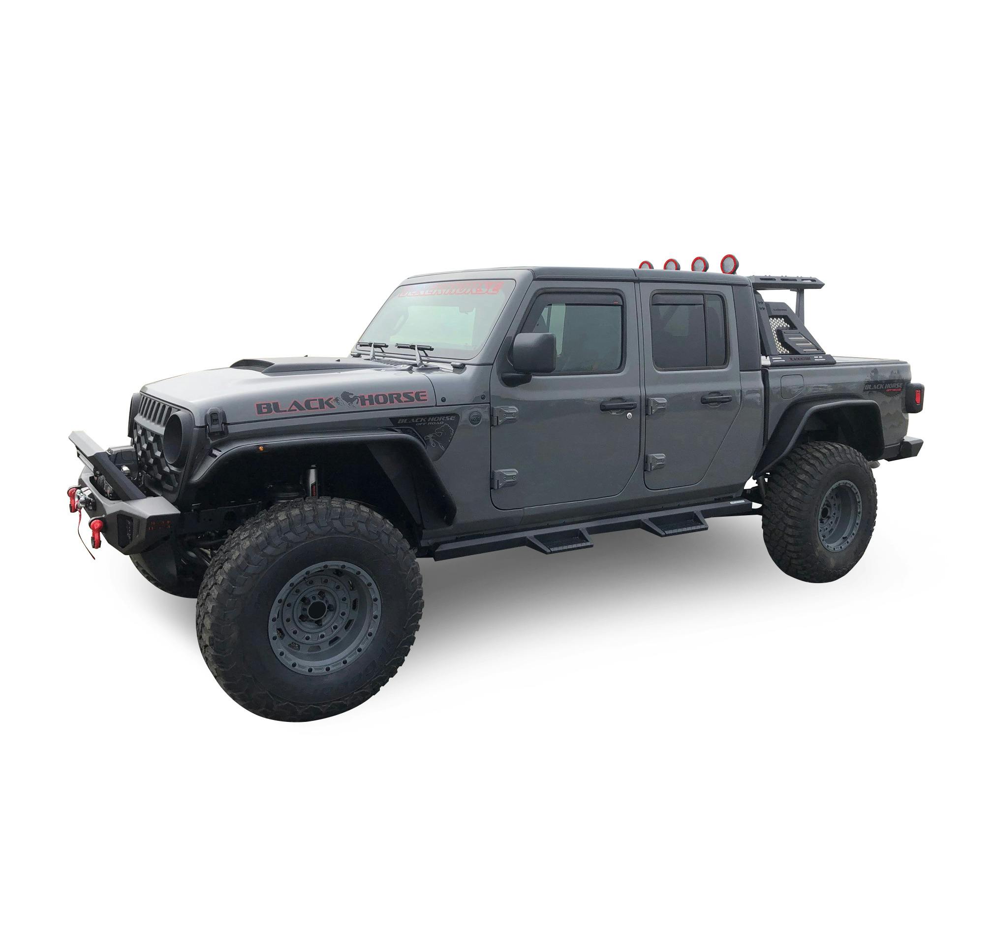 Black Horse Off Road AR2-09BA3-PLFR Armour II Roll Bar W/Basket Kit