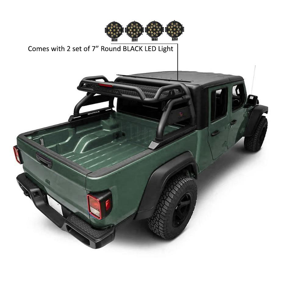Black Horse Off Road ATRB9BK-PLB Atlas Roll Bar Kit
