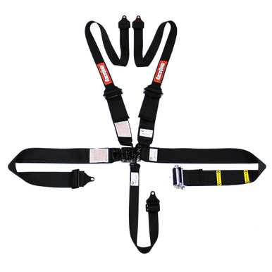 Racequip 5pt Harness HNR Ratchet L&L Black 815005