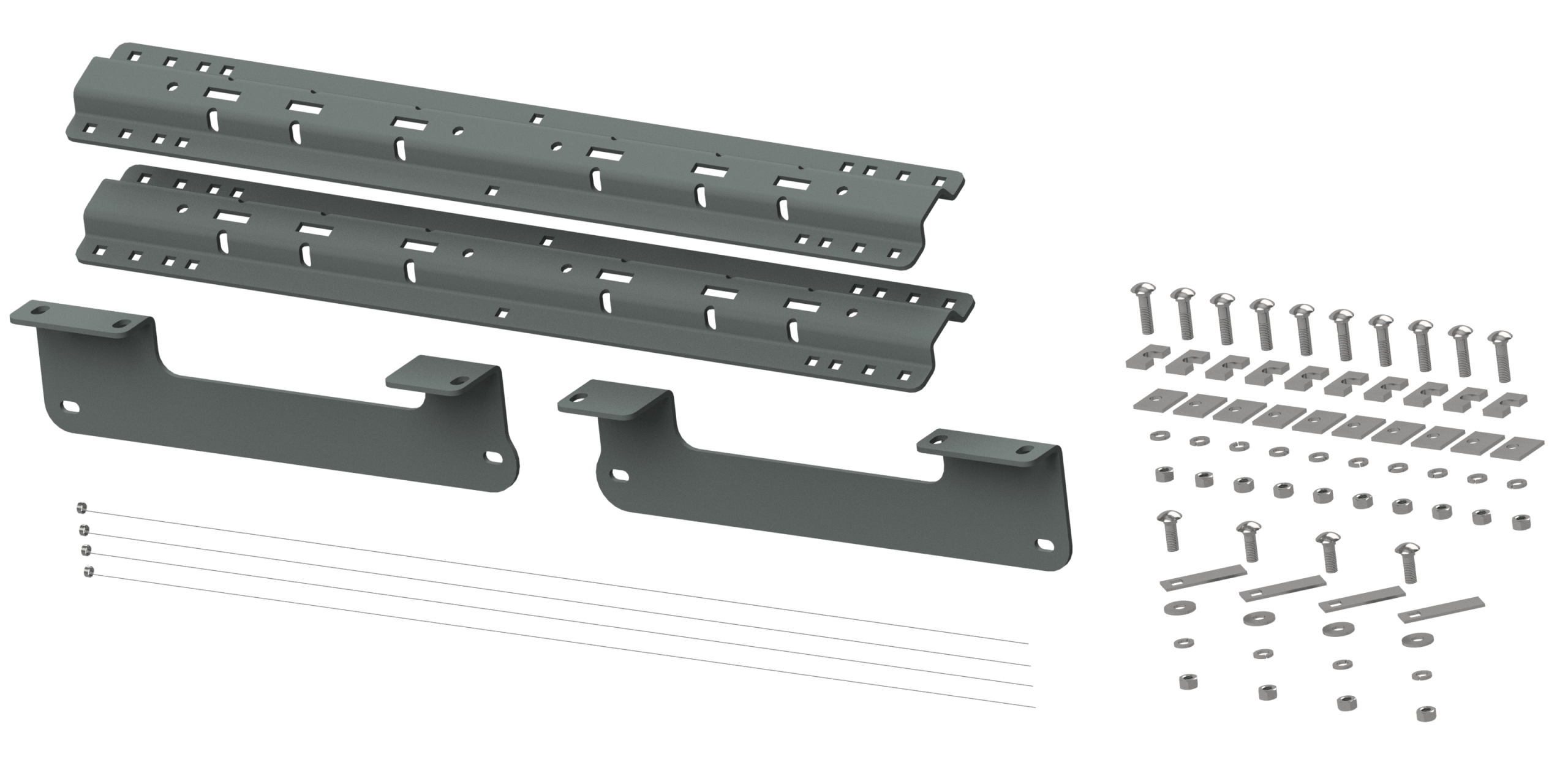 B&W Towing RVK2404 Custom Installation Kit For Universal Mounting Rails For Some Ford Trucks