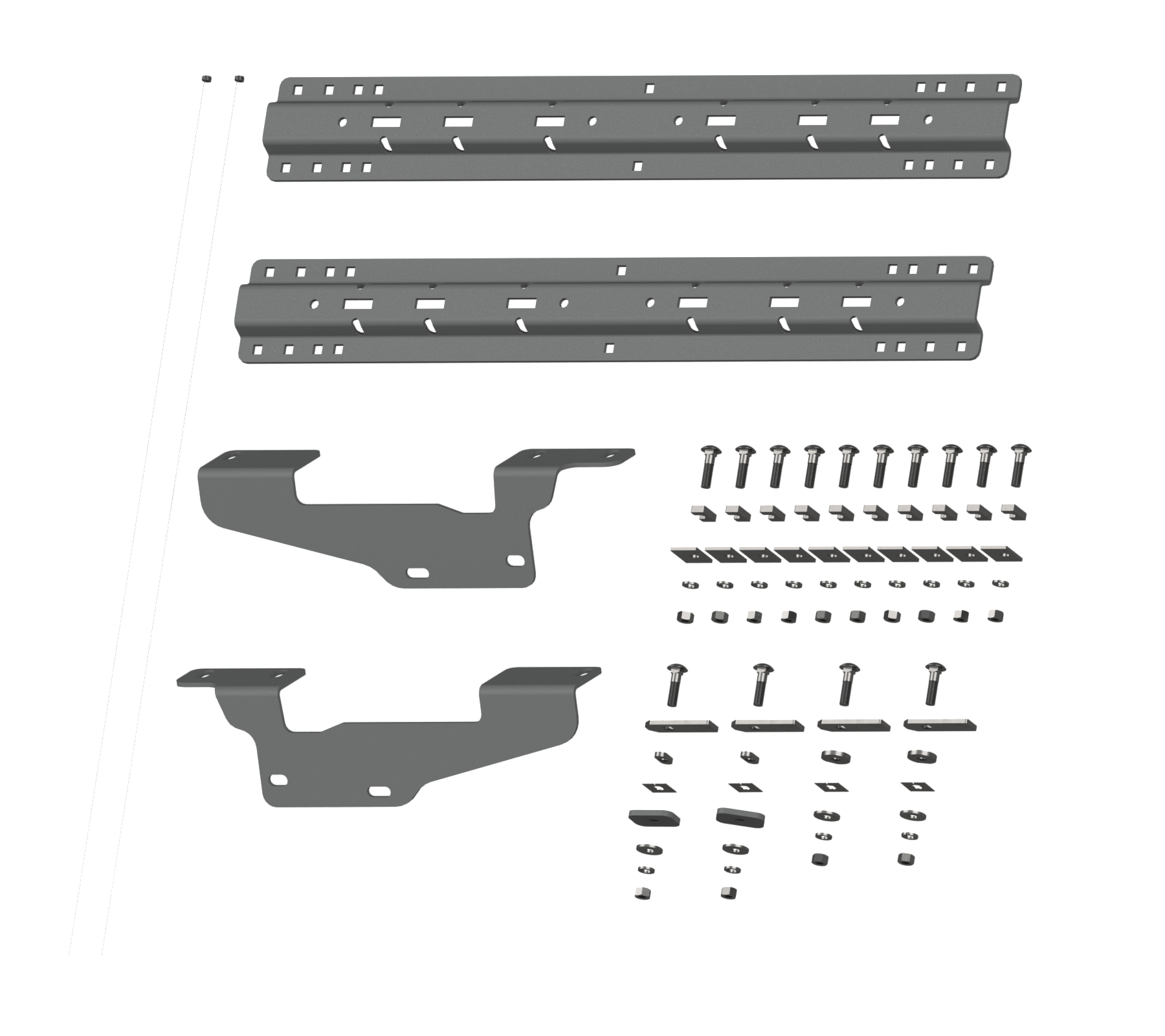 B&W Towing RVK2405 Custom Installation Kit For Universal Mounting Rails For Some Ford Trucks