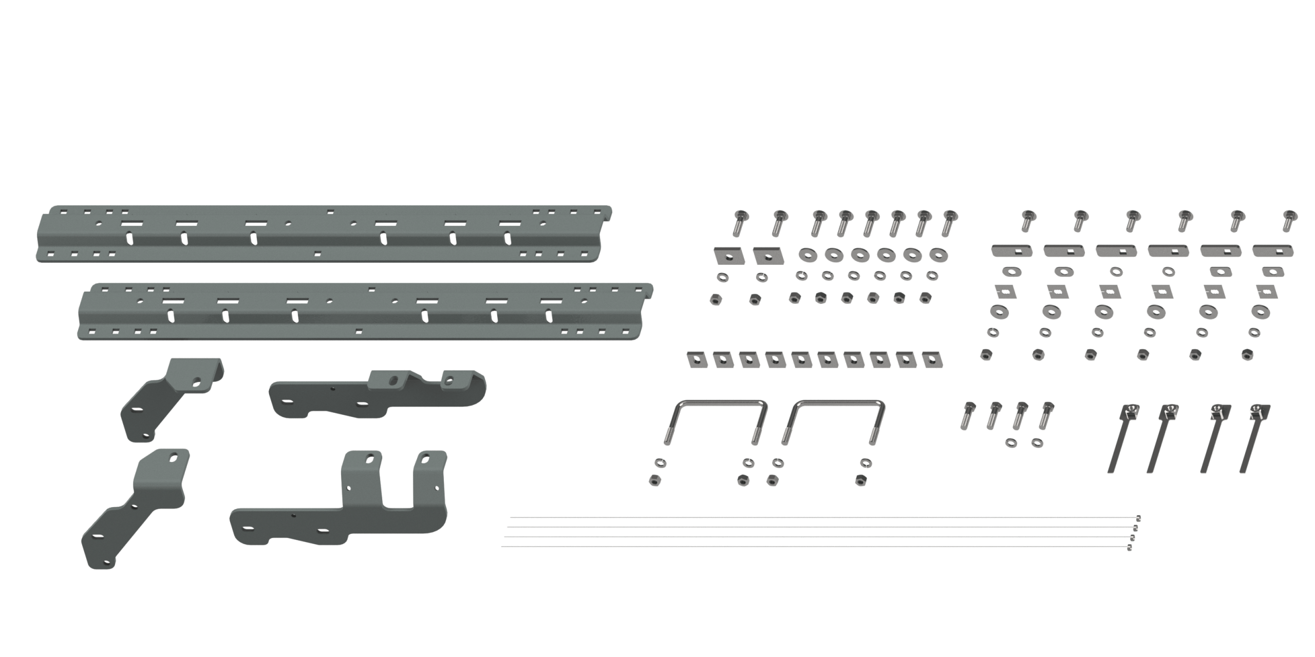 B&W Towing RVK2604 Custom Installation Kit For Universal Mounting Rails For Some RAM Trucks