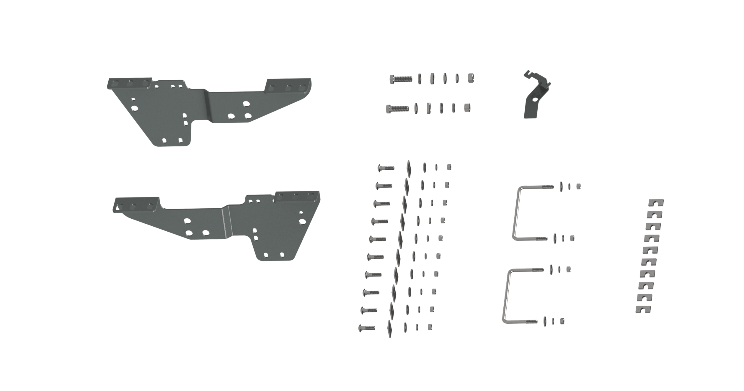 B&W Towing RVK2500 Custom Installation Kit For Universal Mounting Rails For Some Ford Trucks