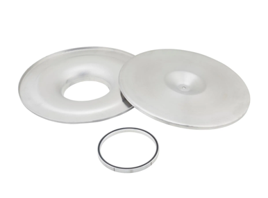 14 Inch Flat Base Air Cleaner Base/Lid Set - Silver
