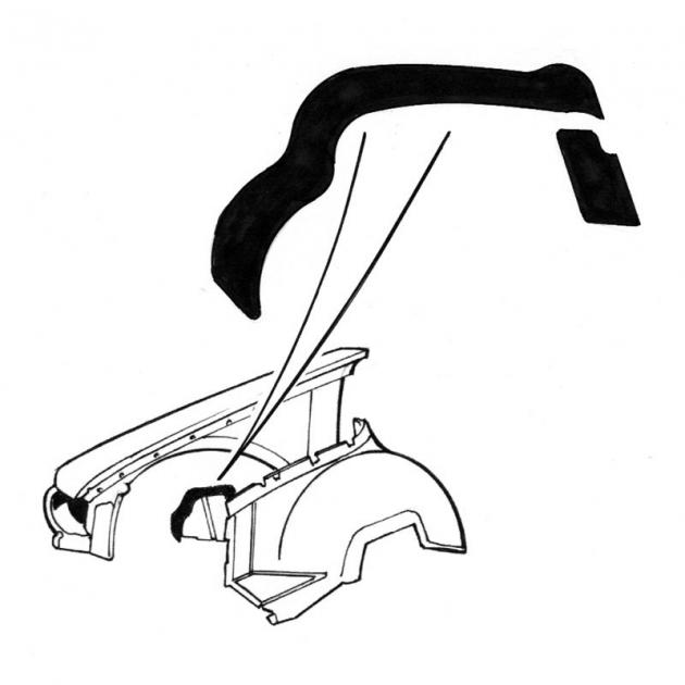 Dennis Carpenter Fender Splash Shield Seal - 1961-62 Ford Car C1AZ-16102-PR