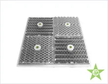 AquaStar -WAV18WR101 – 18″ Square Frame with Four 9″ Square Wave Anti-Entrapment Suction Outlet Covers and Vented Riser Rings