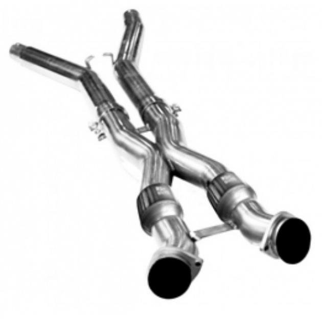 Corvette Kooks 3"xOEM Stainless Steel Green Catted X-Pipe, 2005-2008