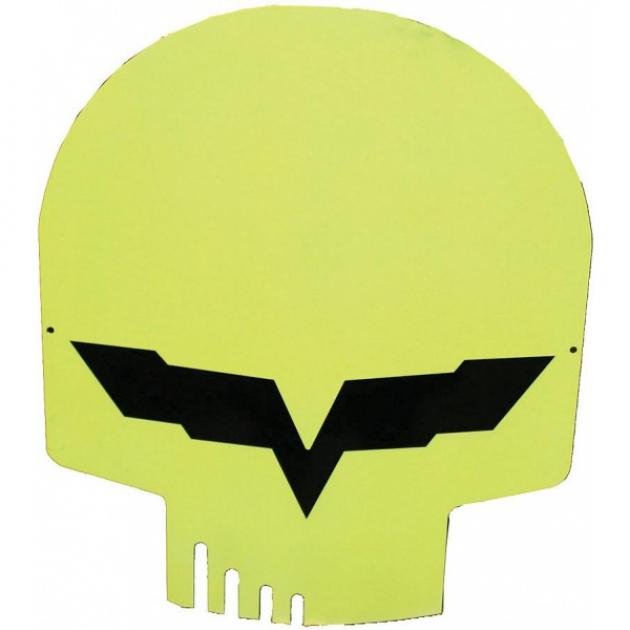 Corvette Jake Metal Sign, Yellow Head Skull, 12" X 10"