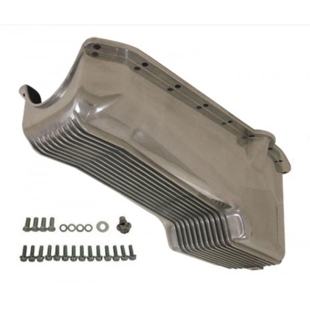 Chevy Small Block Aluminum Stock Capacity Oil Pan, Retro Finned