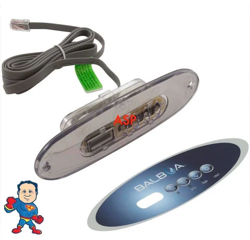 Balboa E4 Oval Topside Control Panel for Viking Spas – 4 Button, 7ft Cord, 8 Pin, MVP 260/VL260